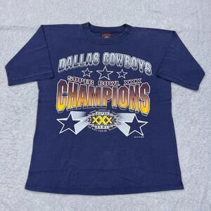 VTG 1996 Super Bowl XXX T Shirt Men's Medium Cowboys vs Steelers NFLP USA Made